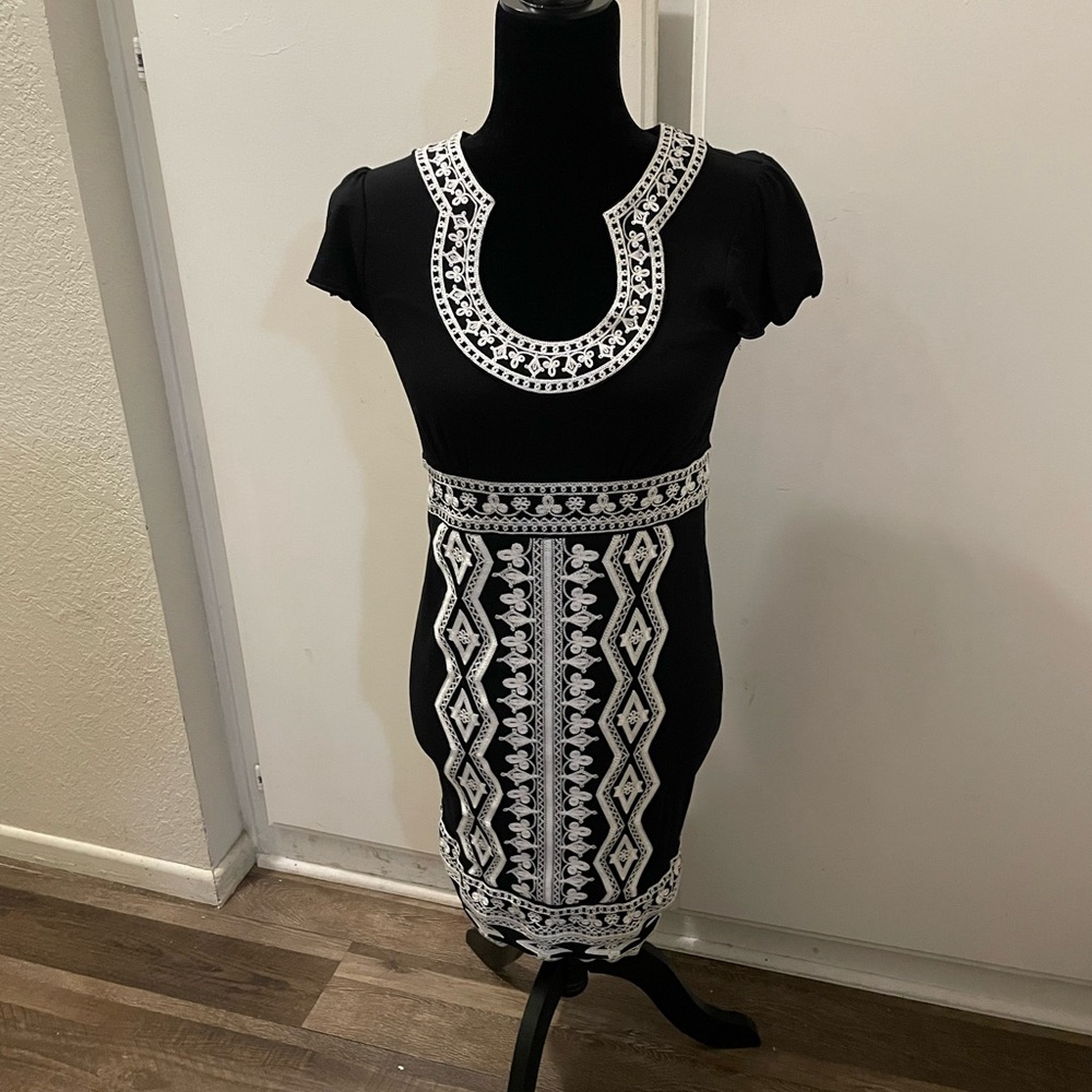 INC International Concepts Black and White Sheath Mini Dress
